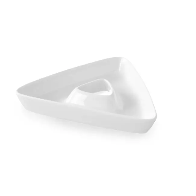 HENDI Driehoekig bord – Hard porselein – Stoot- en slijtvast – 176x161x27 mm – Roomwit