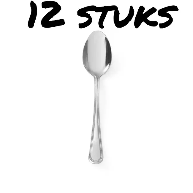 HENDI Set theelepels – hand gepolijst – roestvast staal – 12 stuks – 131 mm