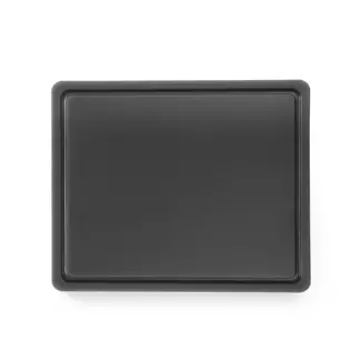 HENDI Zwarte snijplank – HACCP – sapgeul en gladde zijde – 325x265 mm