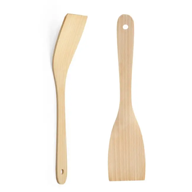 HENDI Set van 2 houten spatels – beukenhout – hittebestendig – ergonomisch – 320x70 mm