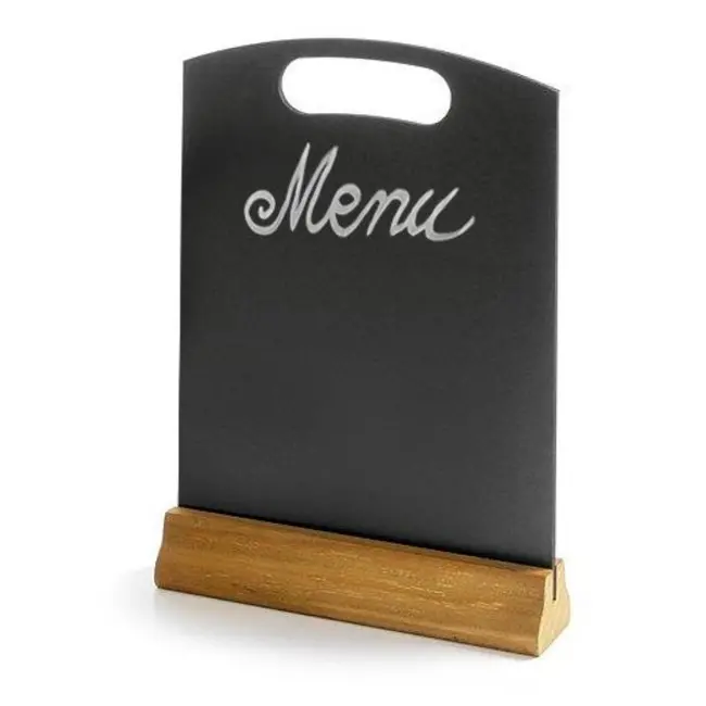 HENDI Tafel krijtbord met houten voet – set van 2 – 210x50x x(H)320mm – zwart