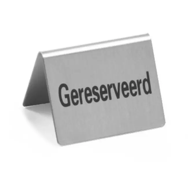 HENDI Tafelstandaard gereserveerd – set van 4 – roestvast staal – 50x35x40 mm