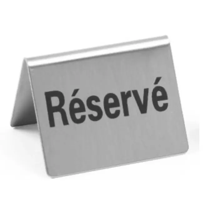 HENDI Tafelstandaard gereserveerd – set van 4 – roestvast staal – 50x35x40 mm