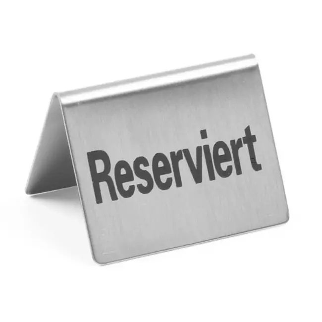 HENDI Tafelstandaard gereserveerd – set van 4 – roestvast staal – 50x35x40 mm