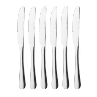 HENDI Tafelmes set van 6 stuks, 225 mm lang van 18/0 roestvast staal