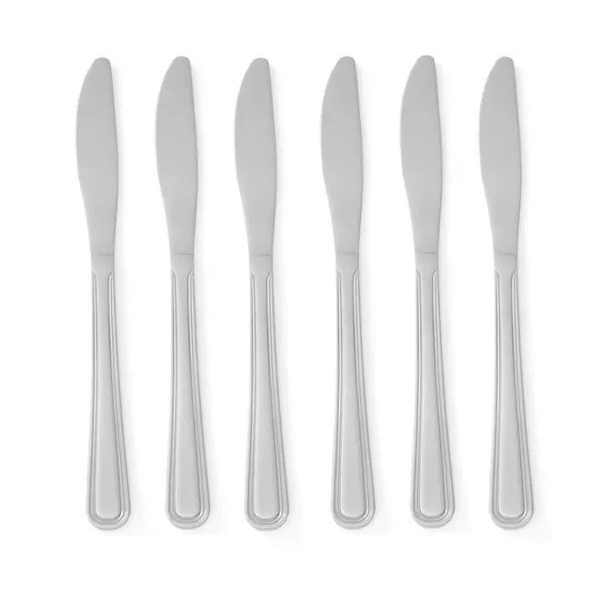 HENDI Tafelmes set – hand gepolijst – roestvast staal – vaatwasserbestendig – 215 mm – 6 stuks