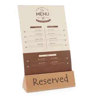 HENDI Tafelstandaard hout – met menukaartsleuf – 152x44x44 mm – niet vaatwasserbestendig