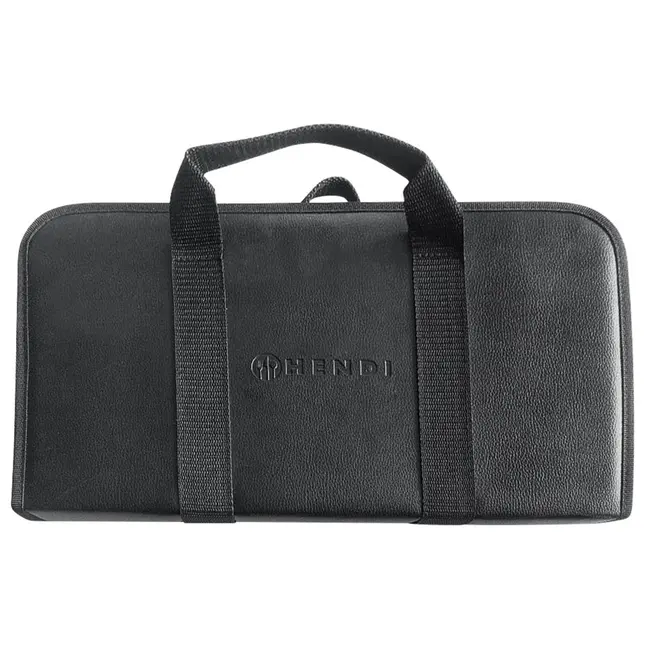 HENDI Messenset 9-delig – Roestvast staal – Anti-slip handgreep – Inclusief draagtas – Zwart