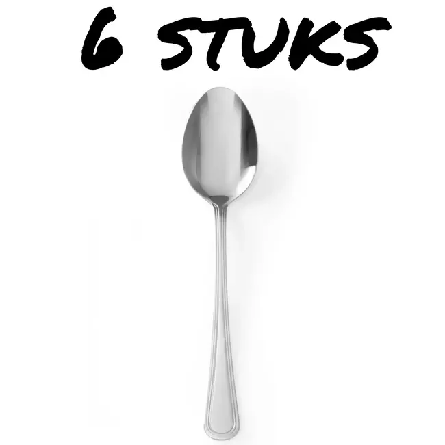 HENDI Tafellepel set – hand gepolijst – roestvast staal – vaatwasmachinebestendig – 197 mm – 6 stuks