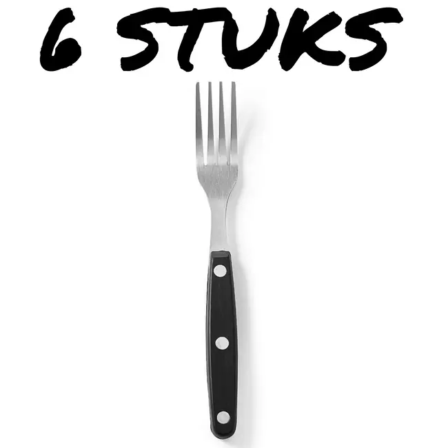 HENDI Steakvorken – Profi Line – Roestvast staal – ABS greep – 200 mm – Set van 6