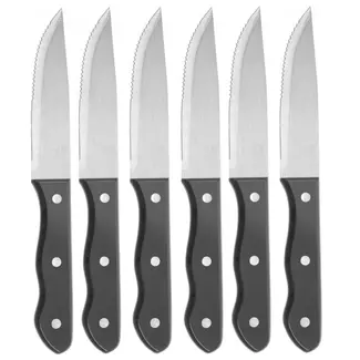 HENDI Steakmessen XL – RVS Lemmet – ABS Greep – 250 mm – Set van 6