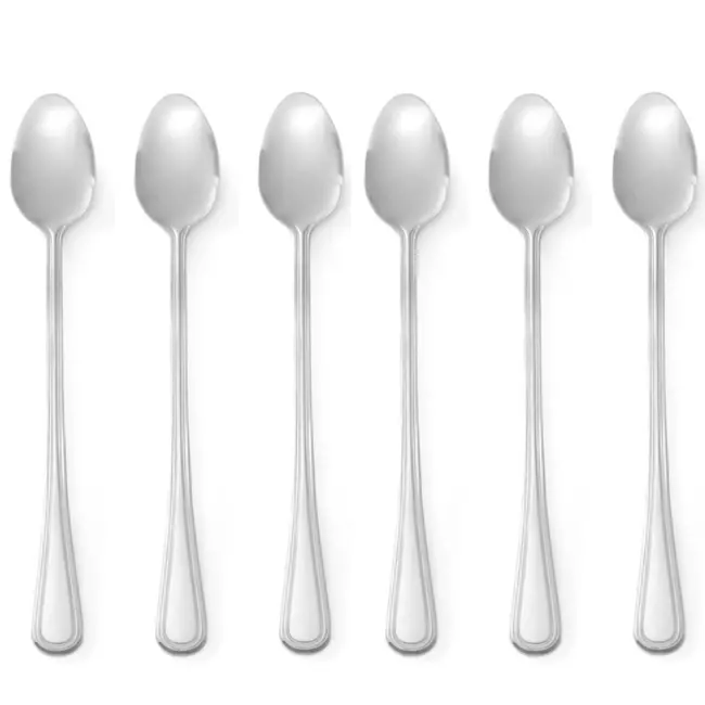HENDI Sorbetlepels – Hand gepolijst – Roestvast staal – Vaatwasmachinebestendig – 198 mm – Set van 6