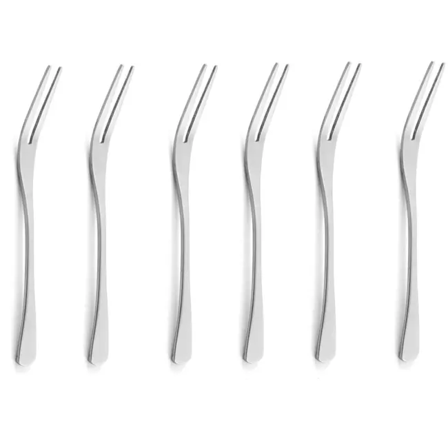 HENDI Slakkenvorkjes – set van 6 – roestvast staal – vaatwasmachinebestendig – 130 mm