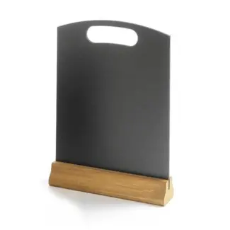 HENDI Tafel krijtbord met houten voet – set van 2 – 150x50x x(H)230mm – zwart