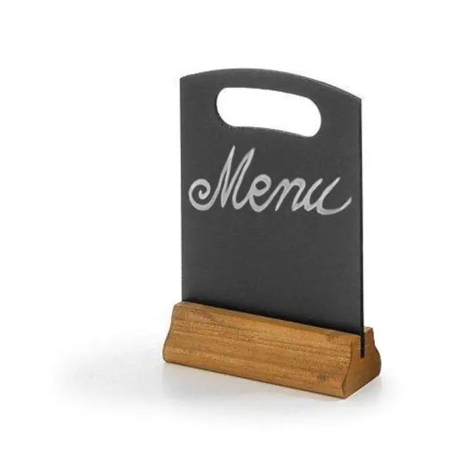 HENDI Tafel krijtbord met houten voet – set van 2 – 150x50x x(H)230mm – zwart