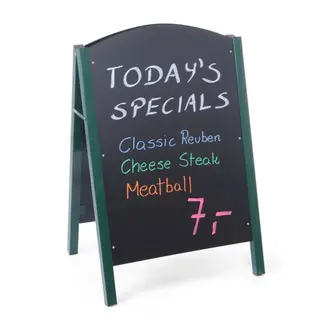 HENDI Krijtstoepbord – 700x500 mm – Stalen lijst – Zwart – Hoogte 1100 mm