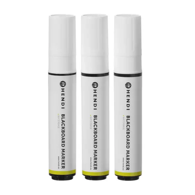 HENDI Krijtstiften – platte brede punt – 15 mm – wit – set van 3 stuks