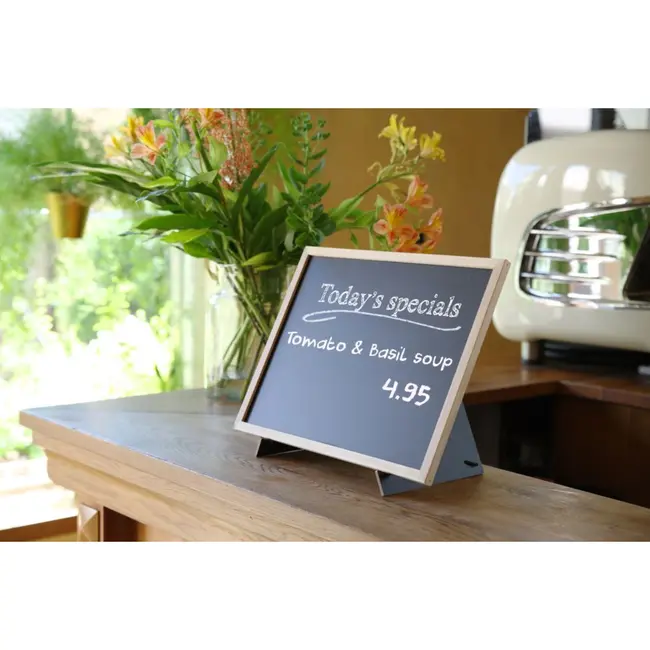 HENDI Krijtbord met houten frame en standaard – 300x400 mm – Groot formaat