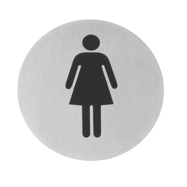 HENDI Deurschildje dames – roestvast staal – zelfklevend – 75 mm