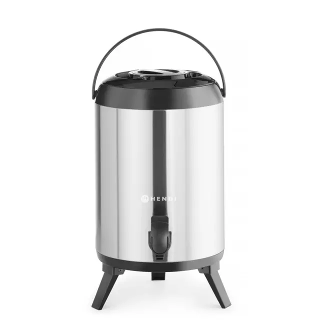 HENDI Waterdispenser – 10L – Roestvast staal – Temperatuurbestendig – Non-drip kraan