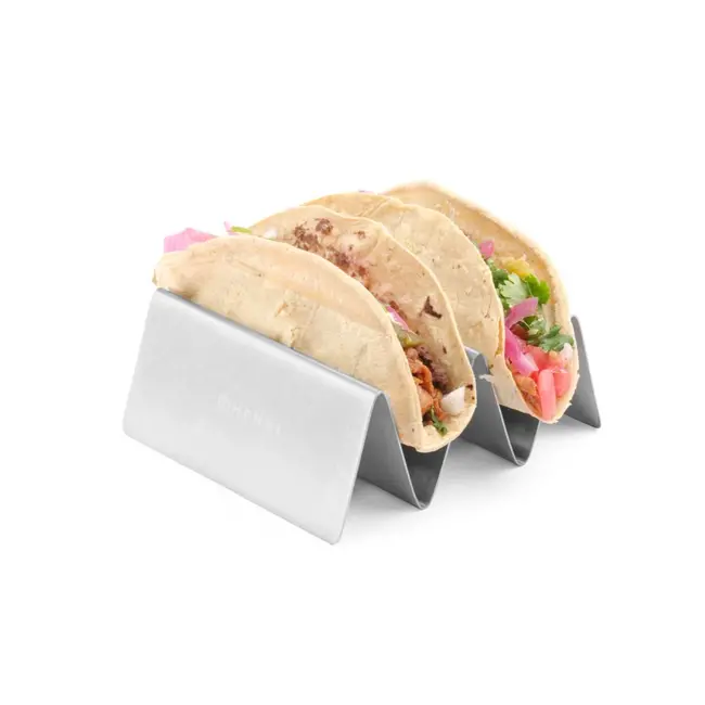 HENDI Taco houder – 2 vakken – roestvrij staal – 135x115x50 mm