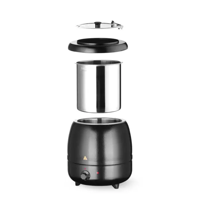 HENDI Soepketel – 8L – Zwart – Cool-touch handvat – Temperatuurregeling – Oververhittingsbeveiliging