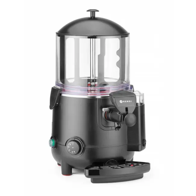 HENDI Chocolademelkdispenser – 10L – Bain-marie systeem – Anti-lek kraan – Roestvrij staal en polycarbonaat