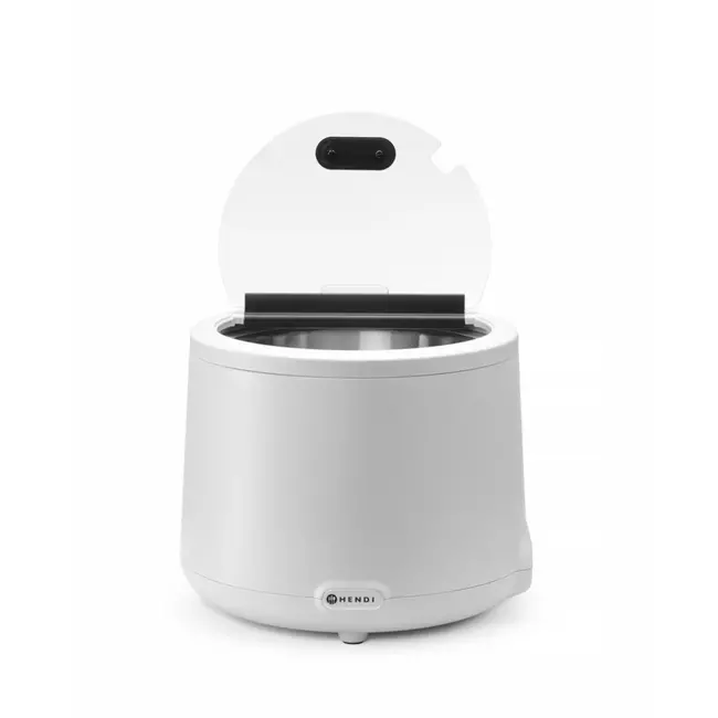 HENDI Stijlvolle soepketel – 8L – wit – digitaal display – hittebestendig polypropyleen – gehard glazen deksel