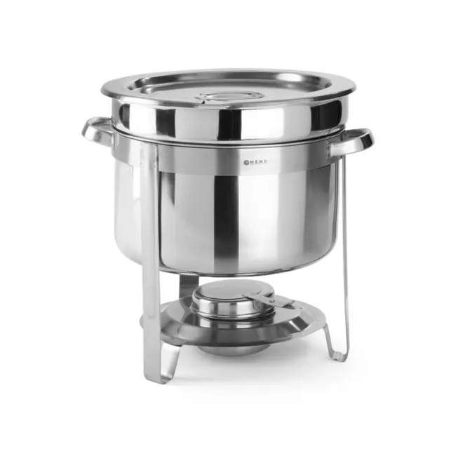 HENDI Soep chafing dish – roestvast staal – inclusief brandpastahouder – 8 liter – ⌀370x(H)325mm