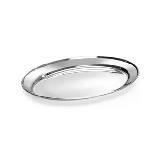HENDI Ovale metalen schotel – roestvast staal – vaatwasmachinebestendig – 350x240 mm