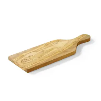 HENDI Serveerplank met handvat – olijfhout – ambachtelijk – 400x140x18 mm