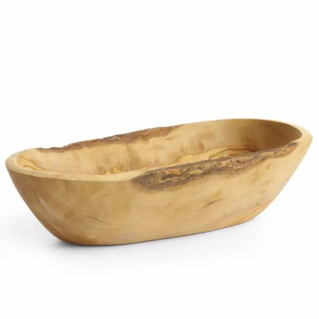HENDI Langwerpige kom van olijfhout – antibacterieel – 205x95x50 mm – unieke houtnerf