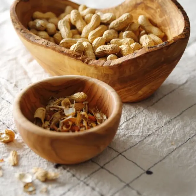 HENDI Olijfhouten kom – antibacterieel – ⌀125x60 mm – unieke vormgeving