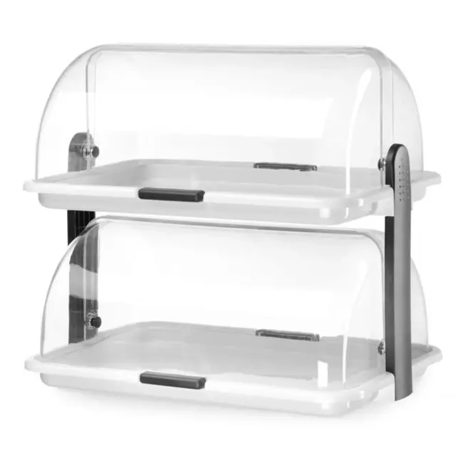 HENDI Dubbele roltop-presentatie – transparant – 380x260x x(H)355mm – vaatwasmachinebestendig