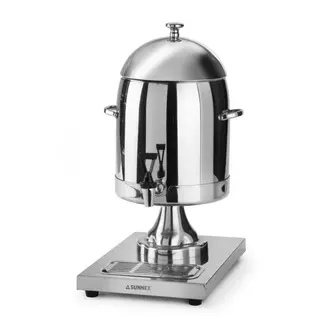 HENDI Melkdispenser – 10,5L – Roestvast staal – Met ijs-cilinder koeling – Non-drip kraan