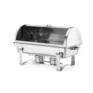 HENDI Chafing dish GN 1/1 van 9 liter met RVS rolltopdeksel en pan