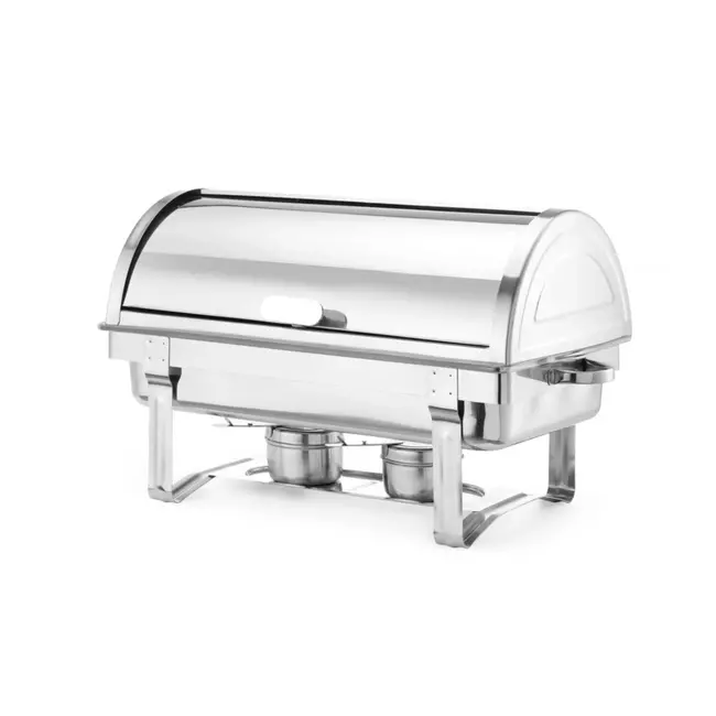 HENDI Rolltop-chafing dish – roestvast staal – 9L – 590x340x400 mm – inclusief brandpastahouders