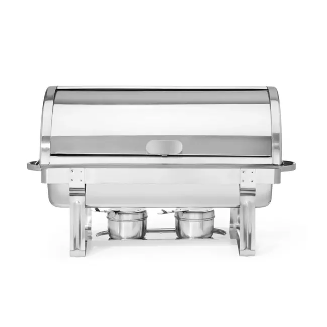 HENDI Rolltop-chafing dish – roestvast staal – 9L – 590x340x400 mm – inclusief brandpastahouders