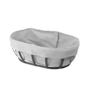 HENDI Ovaal broodmandje met wasbare zak – matzwarte afwerking – 250x160x75 mm