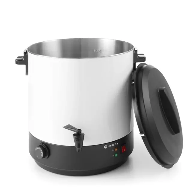HENDI Warme dranken ketel – 25L – wit – regelbare thermostaat – non-dripkraan