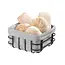 HENDI Vierkant broodmandje – matzwarte poedercoating – met wasbare grijze zak – 190x190x100 mm