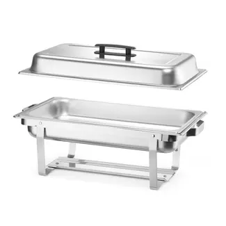 Hendi Complete chafing dish set - roestvrij staal - GN 1/1 - set van 4 stuks - vaatwasmachinebestendig