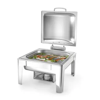 HENDI Chafing dish – GN 2/3 – satijnafwerking – 6L – roestvrij staal – met frictierem deksel