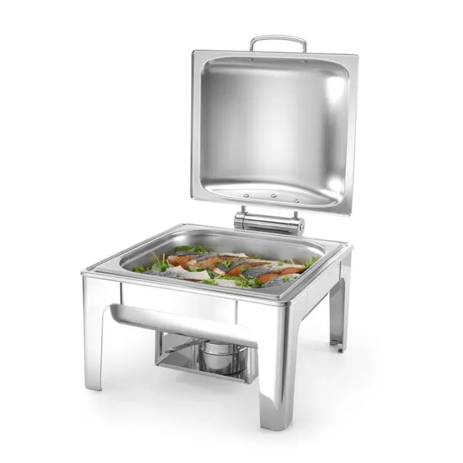 HENDI Chafing dish – GN 2/3 – satijnafwerking – 6L – roestvrij staal – met frictierem deksel