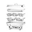 HENDI Complete chafing dish set – roestvrij staal – inclusief extra bakken en pannen – 585x385x x(H)315 mm
