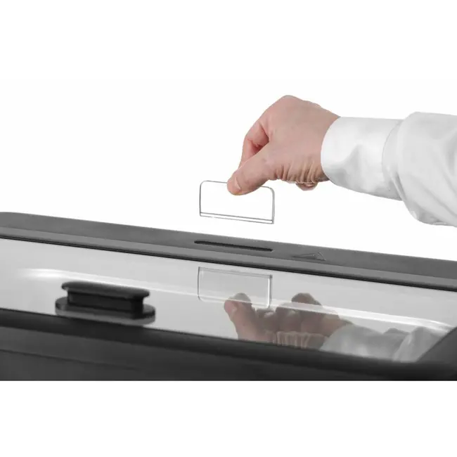 HENDI Stijlvolle chafing dish – digitaal bedieningspaneel – gehard glazen deksel – wit – 607x402x245 mm