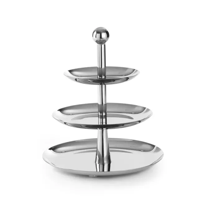 HENDI Etagère – 3 plateaus – roestvast staal – vaatwasmachinebestendig – ø268x(H)320 mm