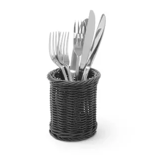 HENDI Bestekmand – Zwart – Ø100x(H)120mm – Vaatwasmachinebestendig – Polypropyleen