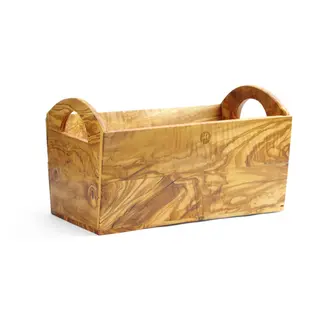 HENDI Ambachtelijke brooddoos – olijfhout – 245x198x194 mm – met handvatten – uniek design