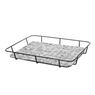 HENDI Broodmand lichtgrijs met RVS rand, 400 x 300 x 50 mm van PP